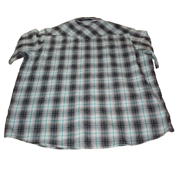 Wrangler Shirt Pearl Snap Western Cowboy Rodeo Biker Grunge Plaid Vtg Men Sz 2X - Picture 4 of 10